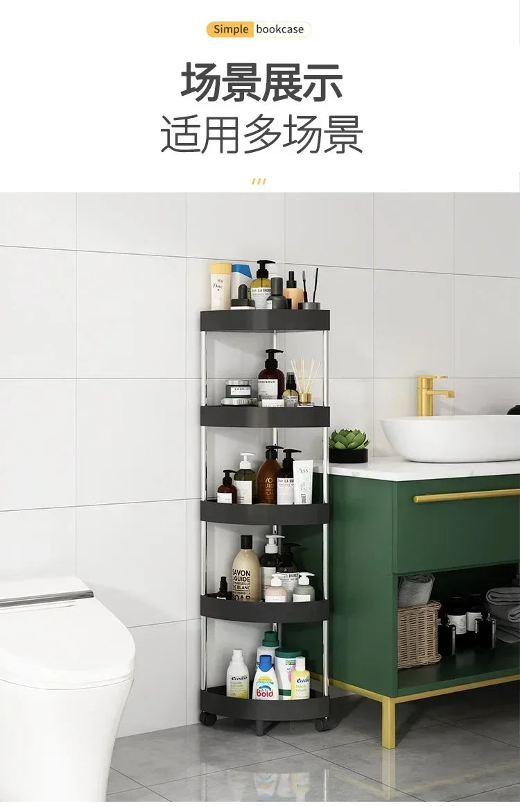 Punch-Free Triangle Storage Rack Floor Kitchen Corner Bathroom Bathroom Corner Multi-Layer Toilet Storage Rack