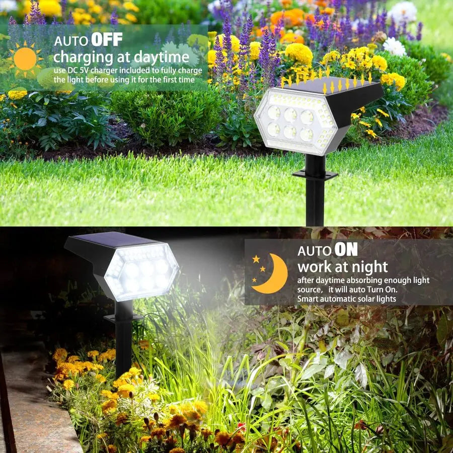 108 LED Outdoor Solar Lights Solar Spot Lights Landscape Spotlights 92 LED Adjustable garden decoraction warm white lamp IP65