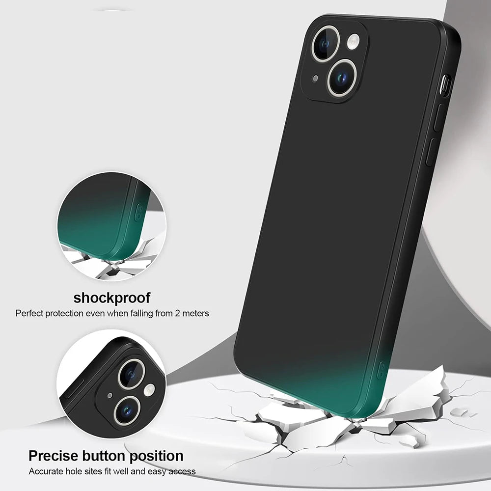 Black Shockproof Silicone TPU Phone Case For Iphone 15 14 13 12 11 Pro Max X Xs XR 8 7 6 6s Plus mini Protective Lens Cover Case