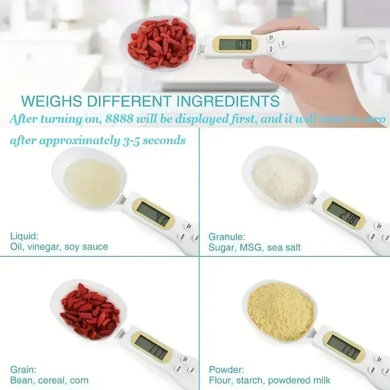 Electronic Kitchen Scale Spoon Scale Electronic LCD Food Scale 0.1-500g Cooking Flour Milk Coffee Powder Weight Measure Spoon