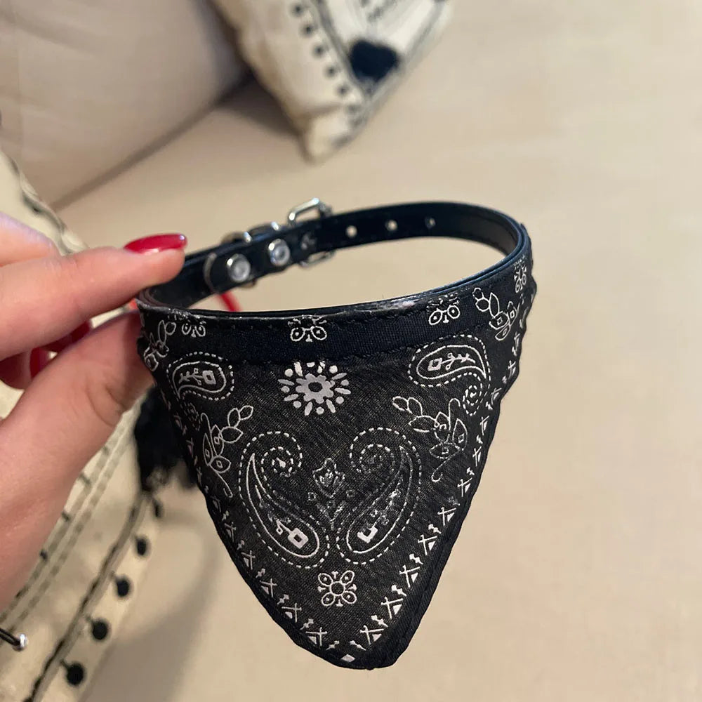 Cute Printed Bandana Cat Collar Puppy Dog Cat Scarf Collar Adjustable Triangular Pet Banadana Collar for Kittens Small Animals