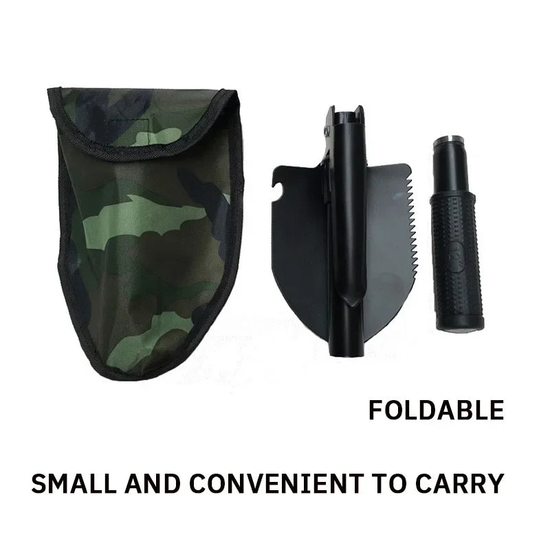 1PC Engineer Shovel Military Shovel Outdoor Multifunctional Folding Military Shovel Vehicle Camping Fishing Shovel Pickaxe