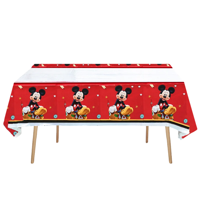 Disney Mickey Mouse Birthday Party Supplies Mickey Tablecloth Disposable Tableware Minnie Table Cover Kids Party Decorations