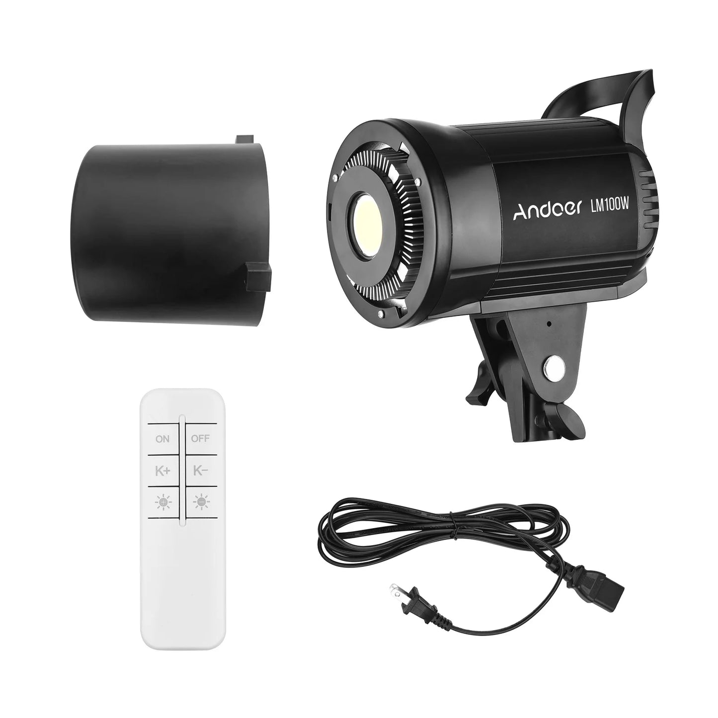 Andoer 100W Studio LED Video Light 5600K Dimmable Bowens Mount Continuous Light with Remote Control for Video Live Streaming