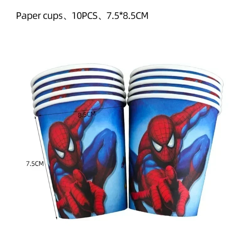 Marvel birthday party decoration Avengers themed Spider Man themed paper cups and tableware supplies