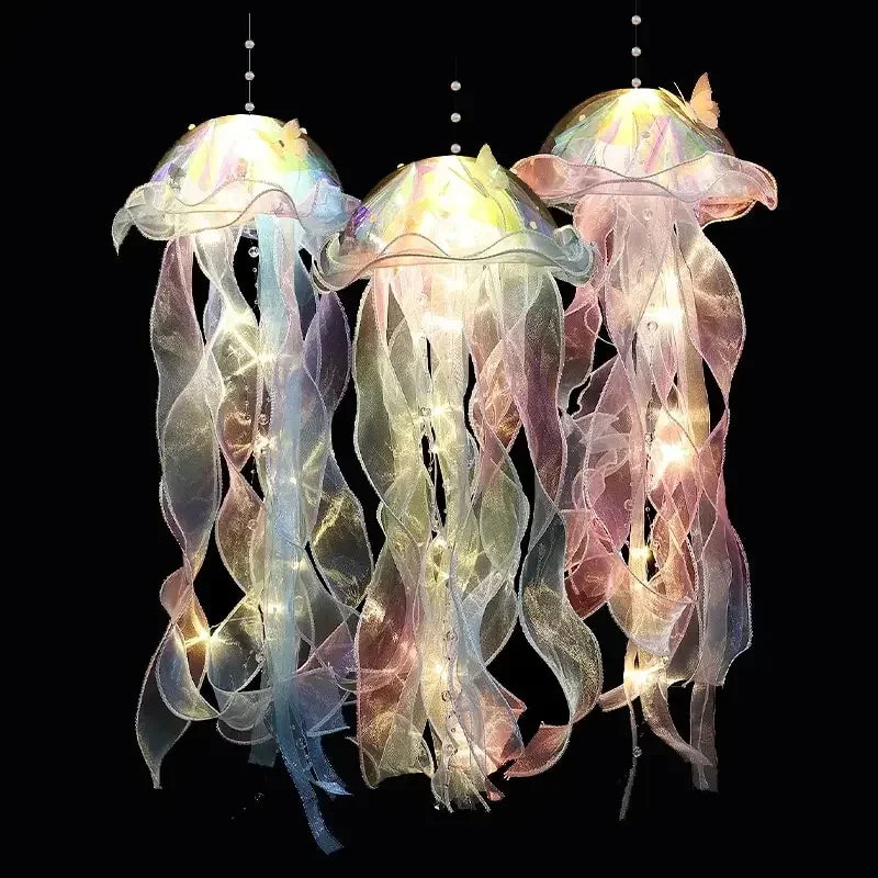 Gradient Jellyfish Light Decoration LED Light Festival Pendant Courtyard Lighting Handmade Light Small Night Light