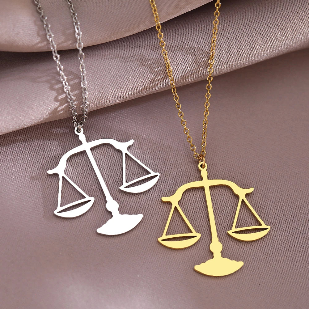 Stainless Steel Necklaces Mythology Libra Prayer Baptism Pendant Bohemian Choker Female Chain Necklace For Women Jewelry Gifts