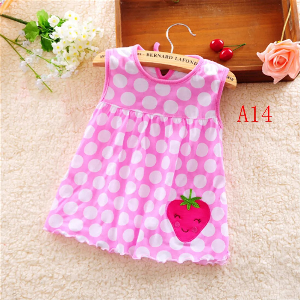 0-24M New borns Cotton Flower Sleeveless Dresses Baby Girls Summer Multi Pattern Clothes Kids Princess Dress for 0-2Y Children