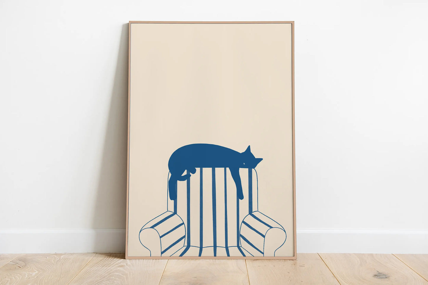 Minimalist Aesthetic Cute Animal Wall Art Illustration Poster Sleepy Kitties Canvas Painting Home Decor Cat Lover Gift