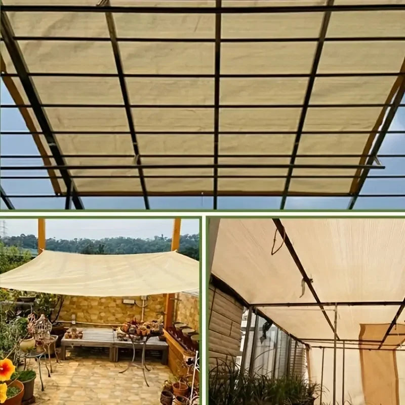 Beige sunshade net Wrap-around perforated sunshade cloth thickened heat insulation net Summer outdoor shade sun screen