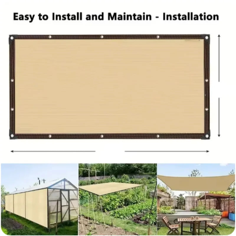 Beige sunshade net Wrap-around perforated sunshade cloth thickened heat insulation net Summer outdoor shade sun screen