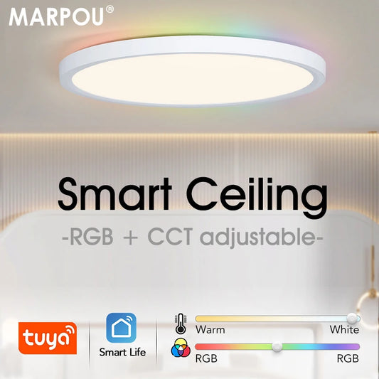 MARPOU TUYA Ceiling lamps Led ceiling light Modern RGB APP Voice Control Alexa Google Smart lamp Led lights for room Bedroom