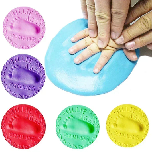 Baby Footprint Clay Makers Infant Air Drying Soft Clay 3D Fingerprint Imprint Paw Kits Parent-child Inkpad DIY Toy Kid Souvenirs