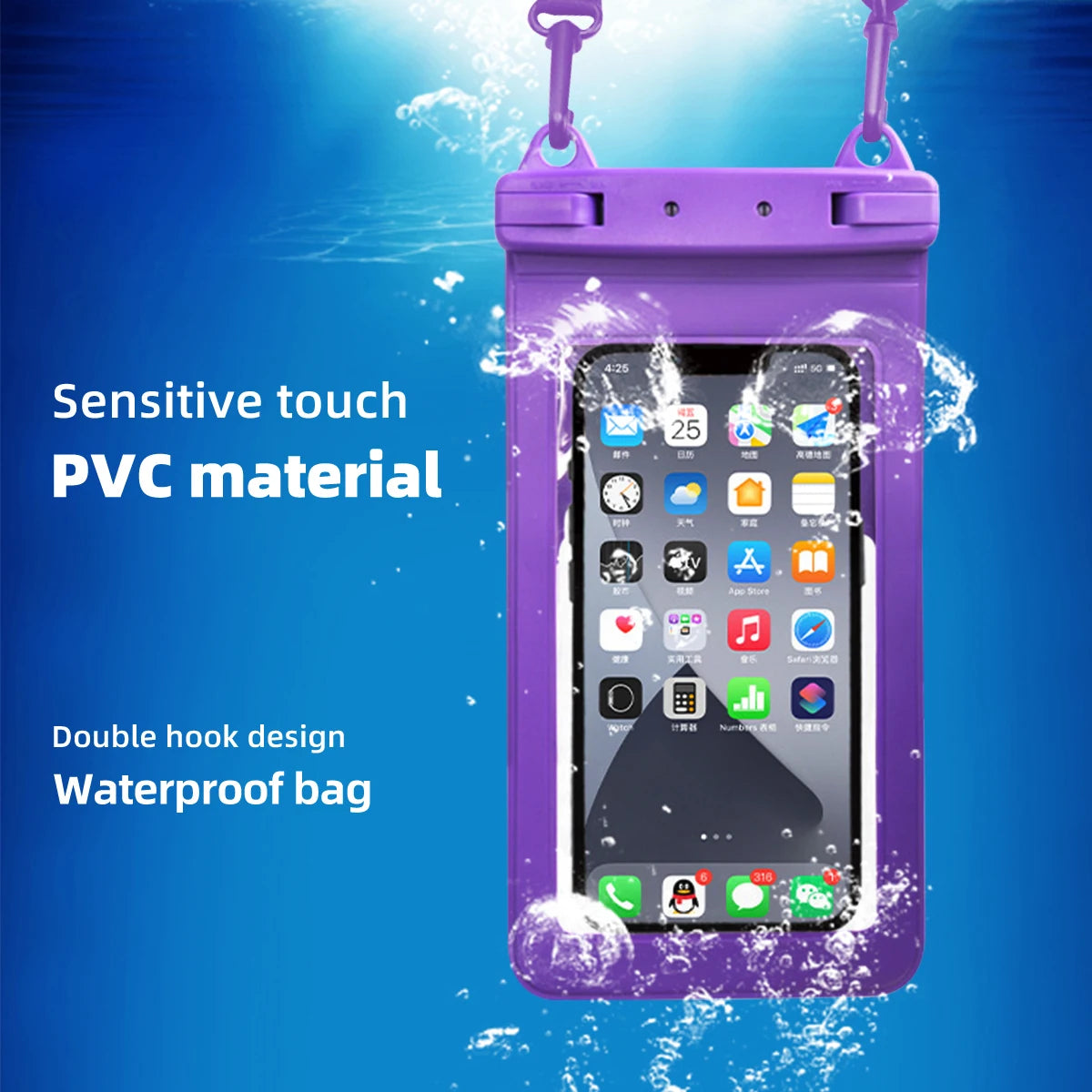 FONKEN Full View Waterproof Case for Phone Underwater Snow Rainforest Transparent Dry Bag Swimming Pouch Big Mobile Phone Covers