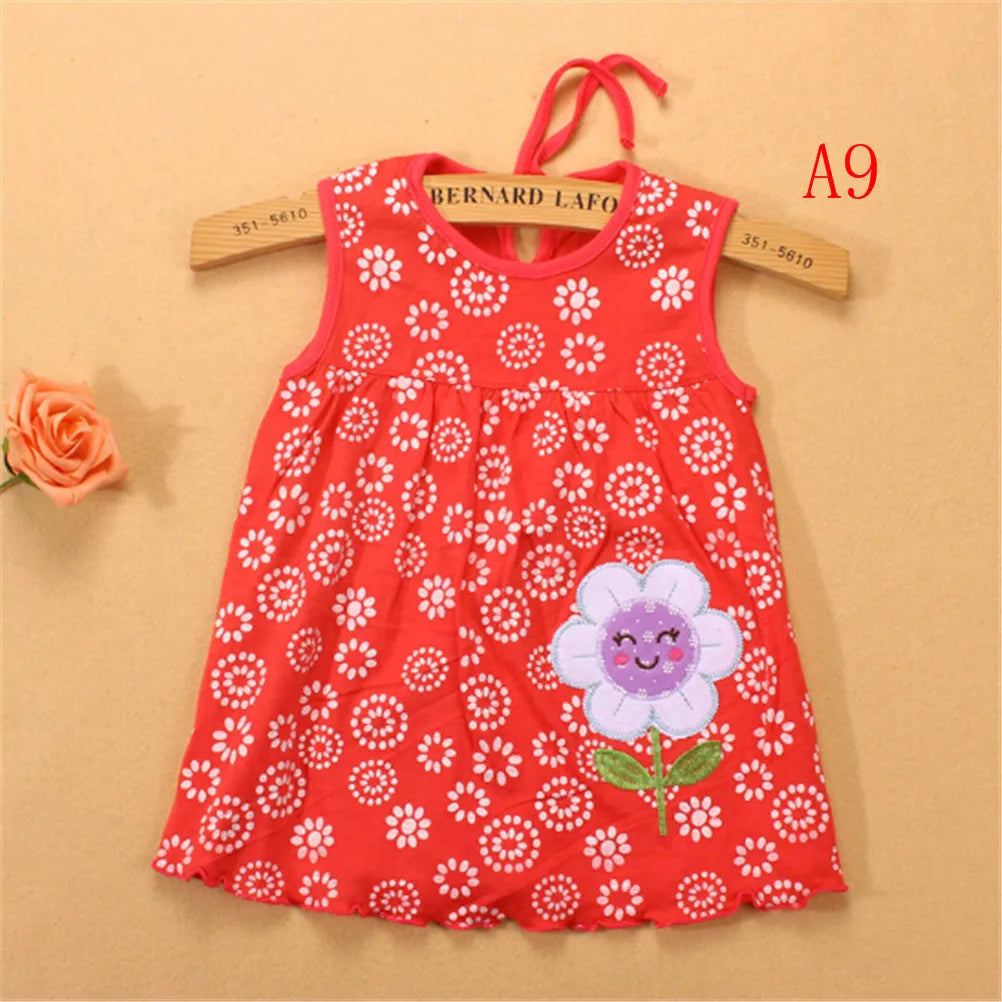 0-24M New borns Cotton Flower Sleeveless Dresses Baby Girls Summer Multi Pattern Clothes Kids Princess Dress for 0-2Y Children