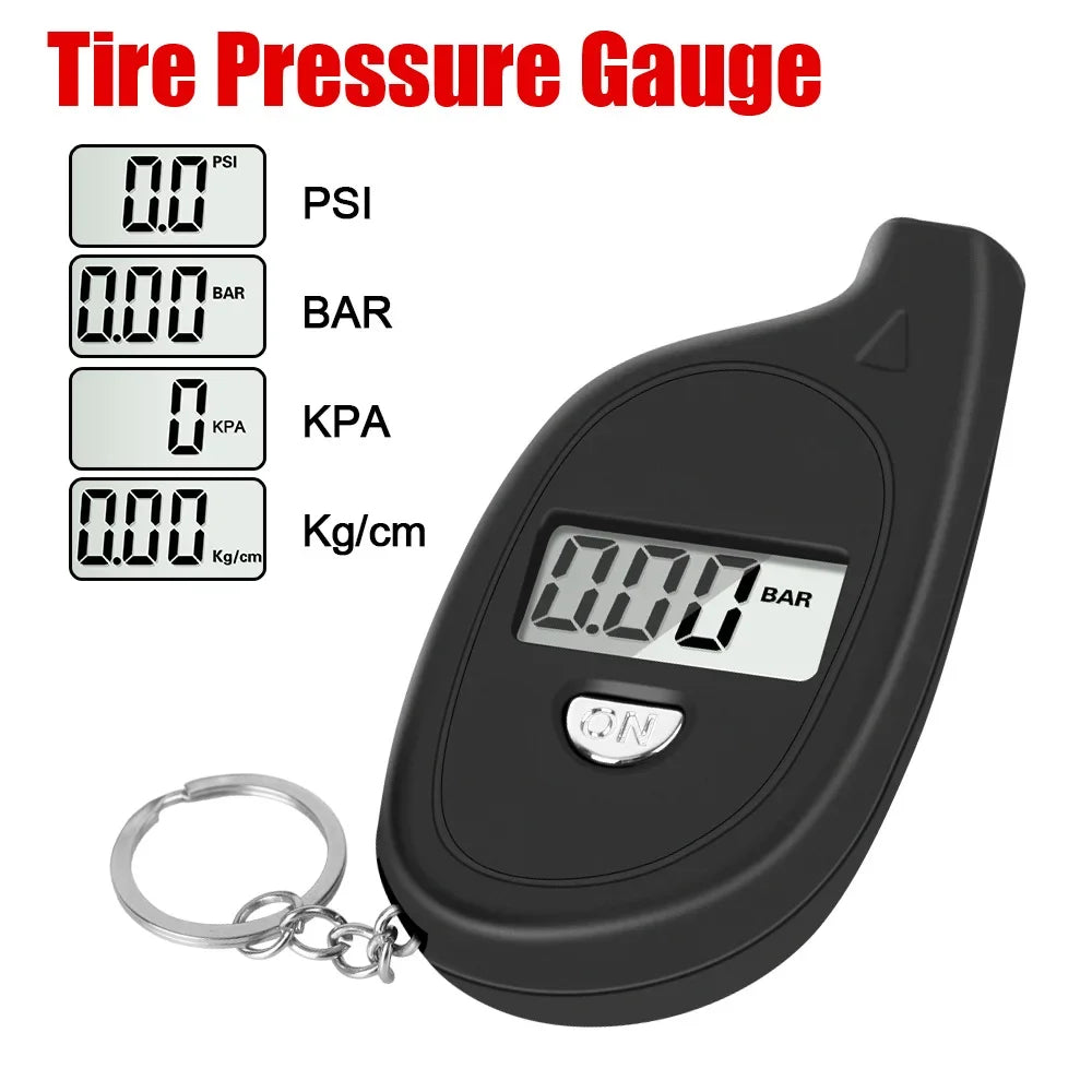 High precision electronic digital display tire pressure gauge essential for self driving trips Mini car tire pressure gauge Mult