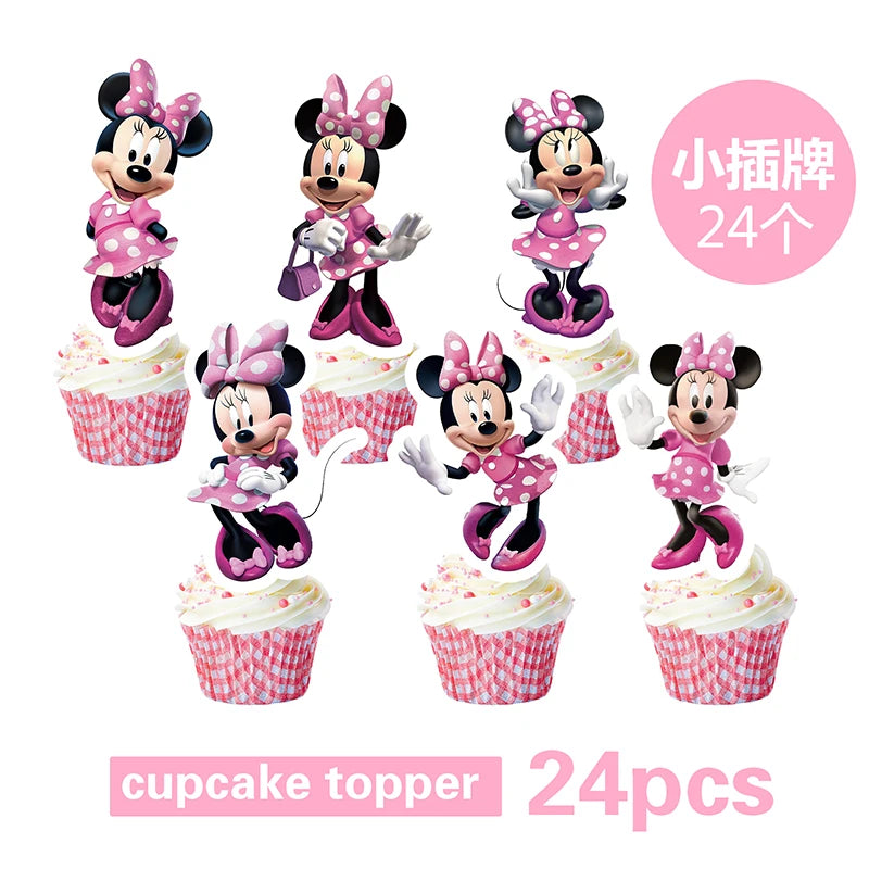 Minnie Mouse Birthday Party Decoration Girls Disposable Tableware Balloon Cups Plates Tablecloth Balloon Baby Shower Party Suppl