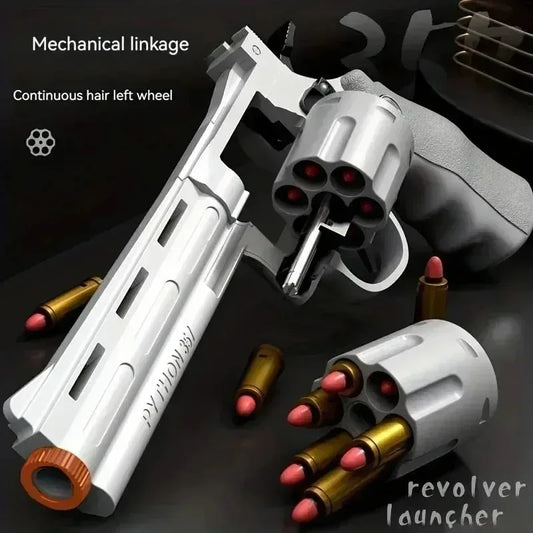 ZP5 357 Alloy Revolver Soft Bullet Pistol Soft Dart Bullet Launcher Toy Gun Fired Pistol Boy Simulation Toy Repeating Pistol Gun