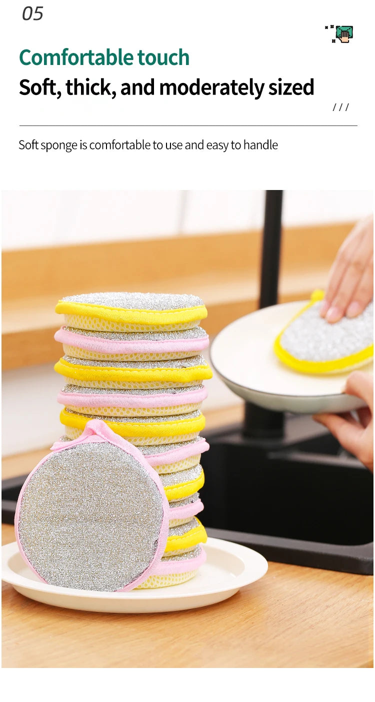 Dishwashing Sponge Reusable Washable Sponges Double Side Magic Sponge To Wash Dishes Useful Things for Kitchen Clean Tools