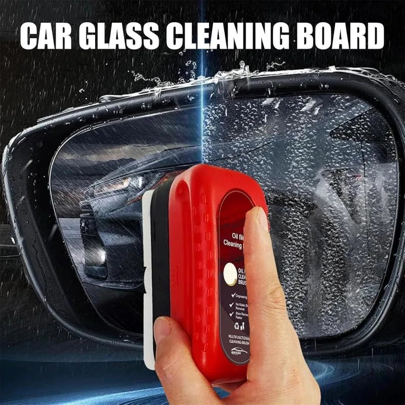 Car Glass Oil Film Cleaning Brush Auto Glass Sponge Cleaning Brush Front Inner Windshield Glass Oil Film Cleaner For Car Clean