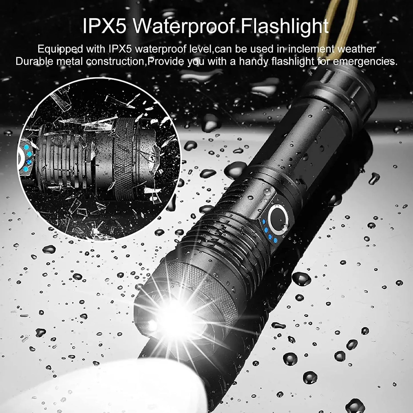 Super XHP120 Powerful Led Flashlight High Power Torch Light Rechargeable Tactical Flashlight Built-in 18650 Battery Camping Lamp