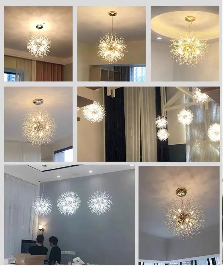 Modern Sky Star Fireball Crystal Pendant LED Lighting Dandelion Restaurant, Living Room Pendant, Bar Art Danish Luminaire