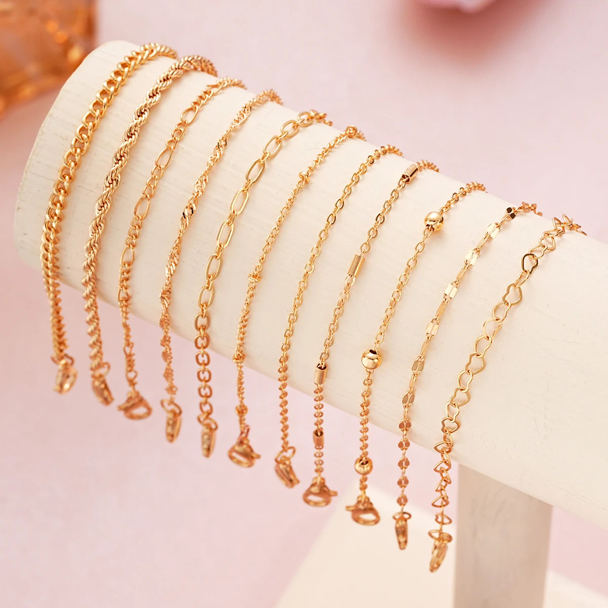 11 Pcs/set New Metal Bracelet Set For Women Boho Retro Thick Twist Cuban Chain Bracelets Party Versatile Holiday Trendy Jewelry