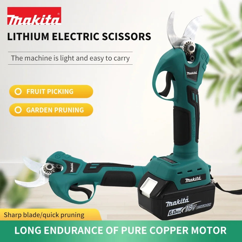 Makita Brushless Electric Pruning Shears Garden Tool Cordless Electric Garden Scissors Fruit Tree For 18V Battery Branche Cutter