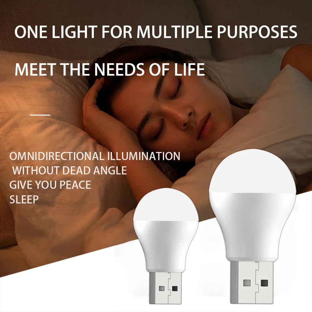 8pcs USB Night Light Mini Reading Lamp 5V LED Reading Lamp Book Light Portable Computer Mobile Power Charging LED Book Lamps