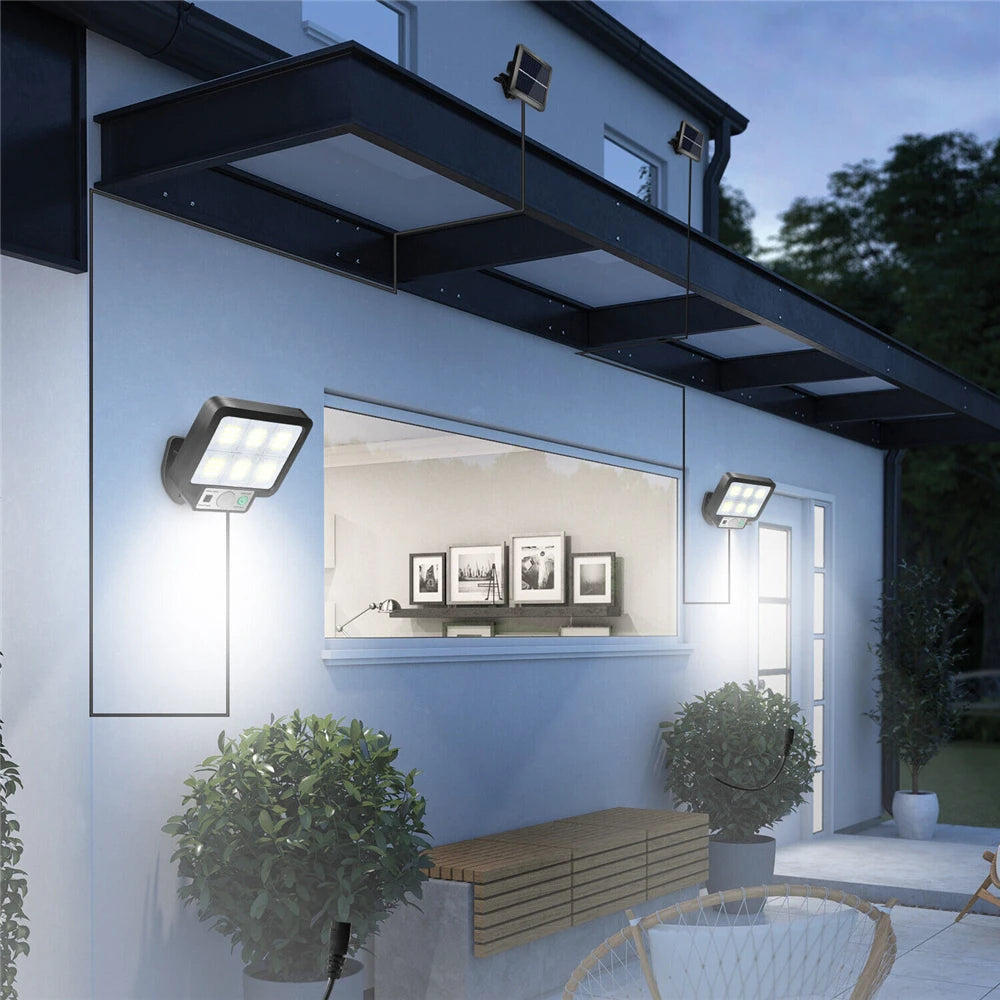 LED Solar Split Wall Lamp Motion Sensor Sunlight Light 3 Mode Outdoor Waterproof Emergency Street Garden Security Decor Lamp