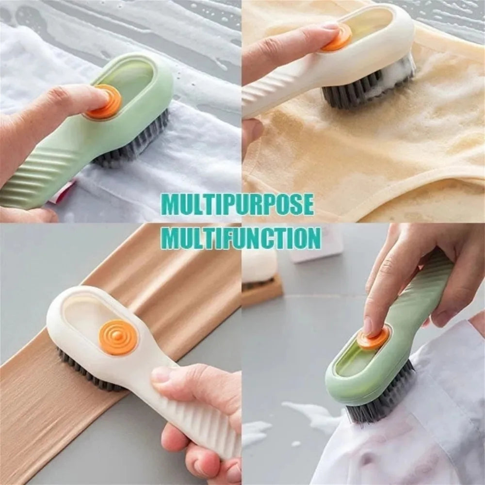 Automatic Liquid Discharge Shoe Brush Multifunction Deep Cleaning Soft Bristles for Household Laundry Kitchen Cleaning Brush