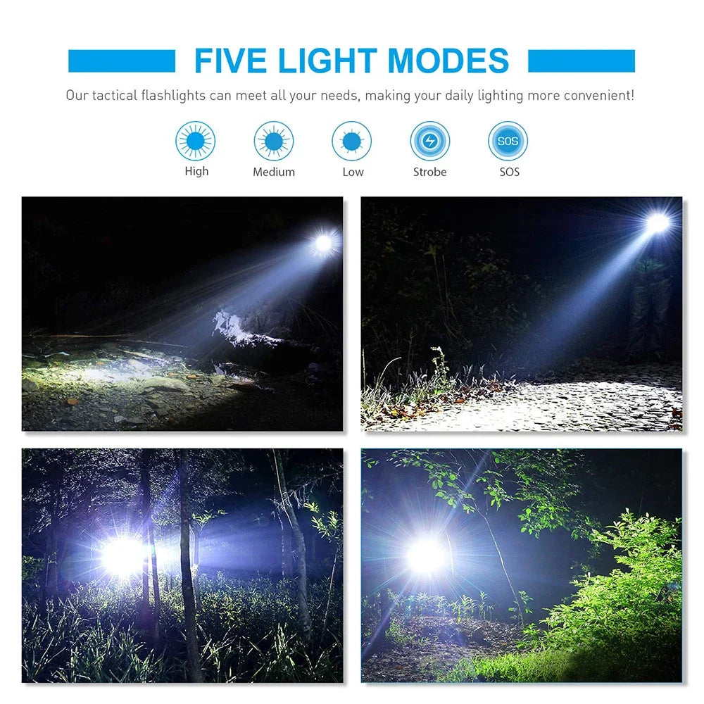 Portable Rechargeable Zoom LED Flashlight XP-G Q5 Mini Flash Light Torch Lantern 3 Lighting Modes Camping Lamp