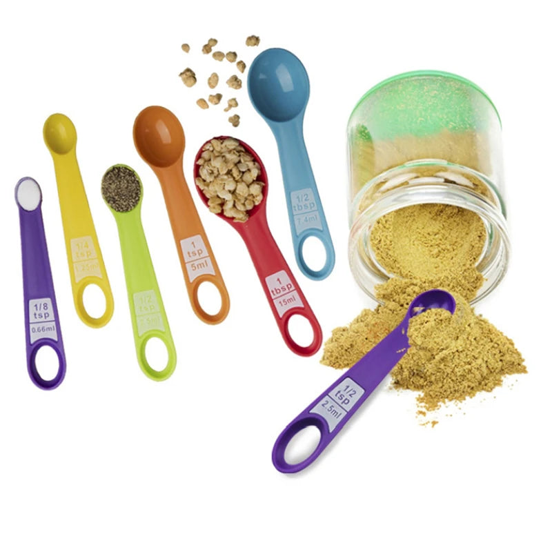 12pcs Baking Tools Kitchen Measuring Spoon Set Plastic Measuring Cup With Scale Measuring Milk  Coffee Spoon Kitchen Gadgets