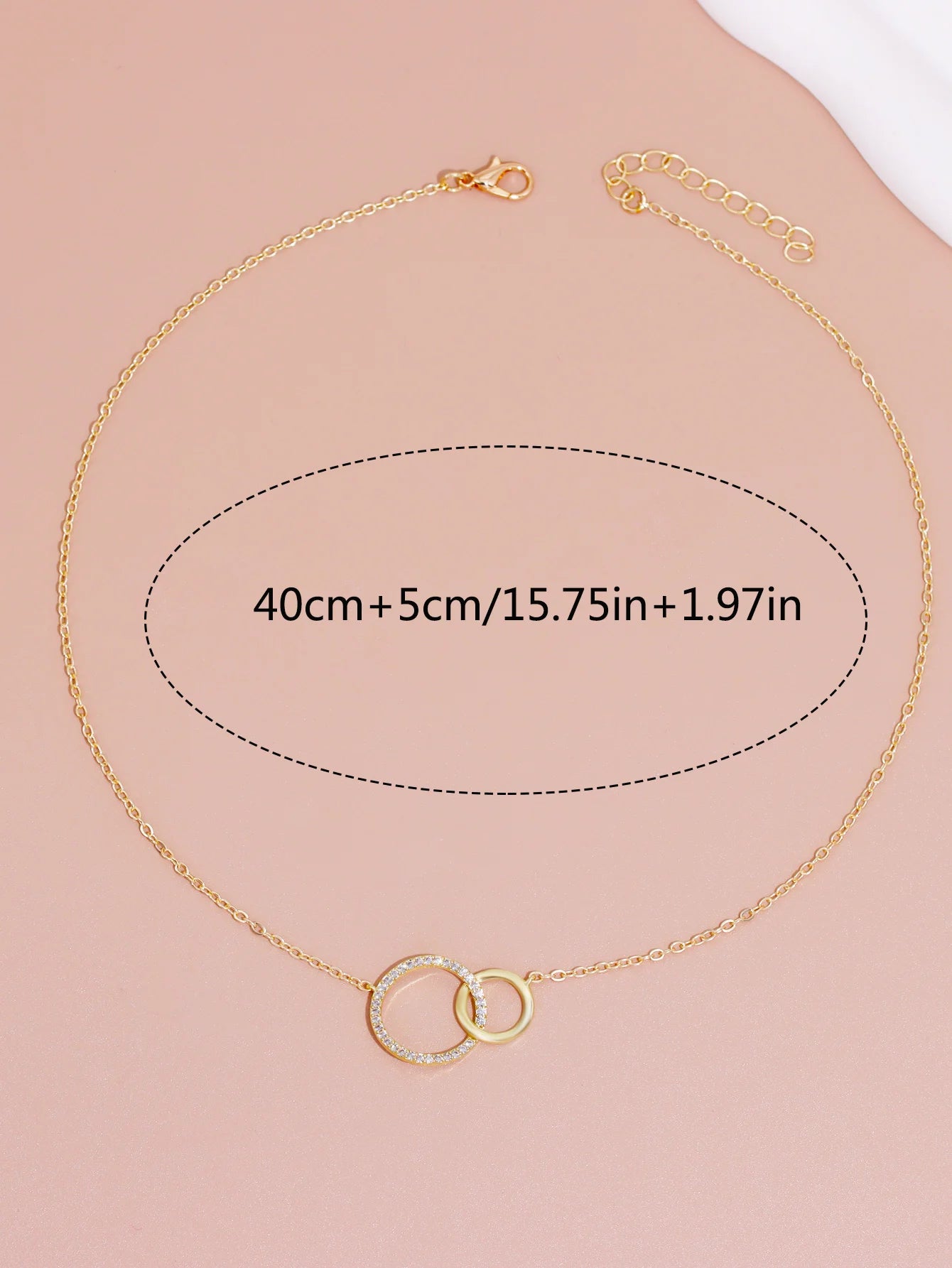 Stainless Steel Necklaces for Women Fashion Thin Chain Minimalist Dainty Double Circle Pendant Necklace on The Neck Jewelry