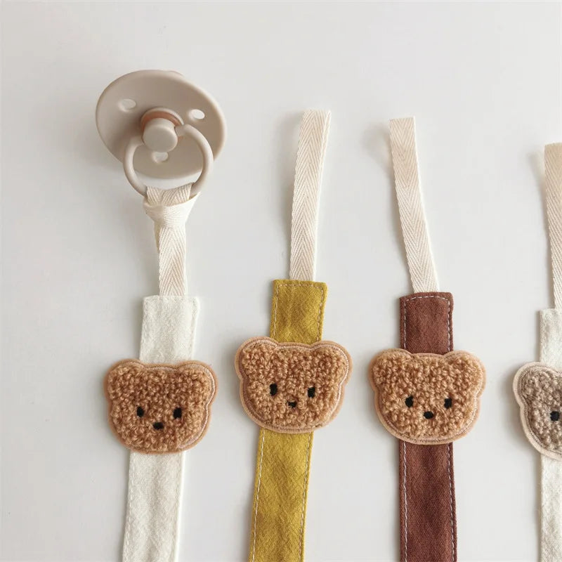 Cute Bear Baby Pacifier Chain Clips Holders Anti-drop Chain Cartoon Teething Clips Teether Toy Soother Pacifier Strap