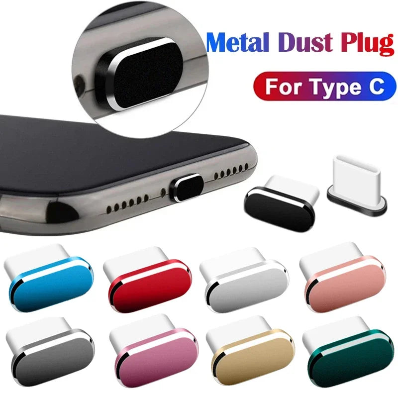 Type C Metal Dustplugs For Android Phones Tablet Charging Port Dustproof Protector Dust Plugs USB C Anti-dust Protective Caps