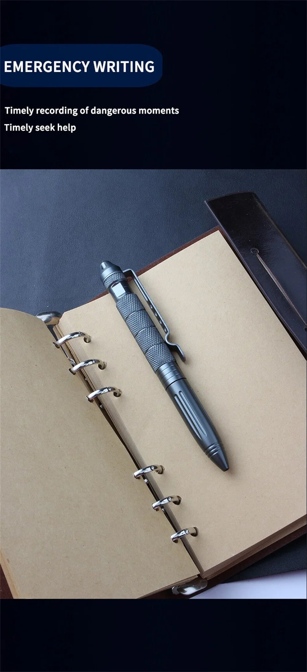 High Quality Steel Anti Skid Portable Self Defense Pen Aluminum Glass Breaker Survival Tool Multi Functional Tactical Pen