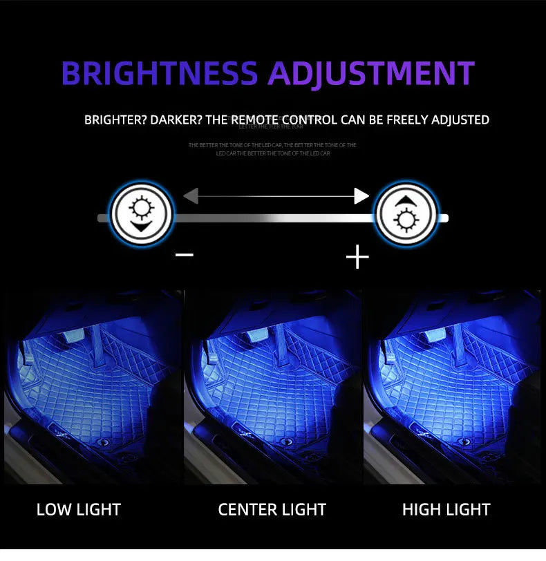 LED Car Music Light Strip 48LEDs USB Smart Bluetooth APP Control Waterproof Multi-color RGB Car Interior Atmosphere Light Strip