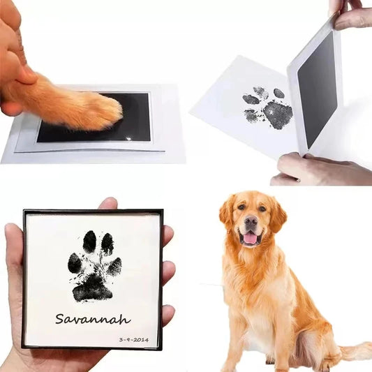 Pet Dog & Cat Paw Print Ink Set Pad Baby Handprints Safe Non-toxic Wash Free Easy Clean Diy Handprints Footprints Pet Souvenirs