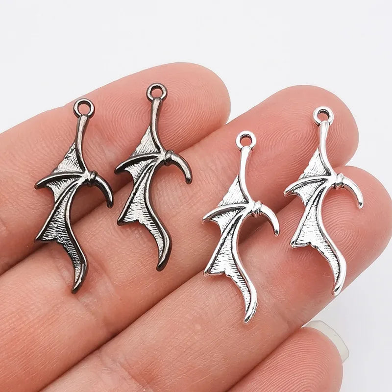 20pcs 31x13mm  Demon Wings Dragon Wings Bat Wings Charms Designer Charms Fit Jewelry Making DIY Jewelry Findings