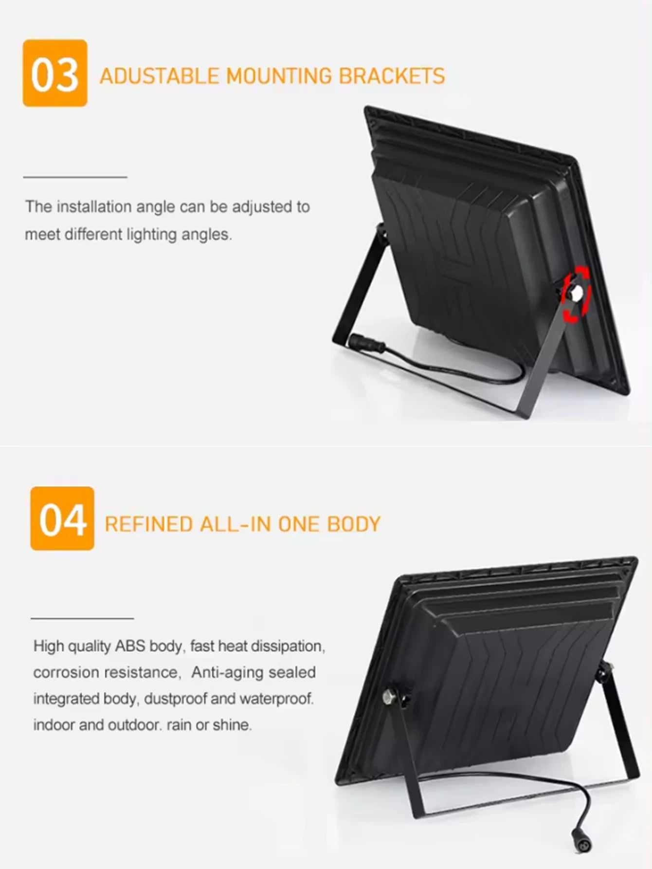 Solar Lights Outdoor Garden Solar Lamp IP67 Waterproof LED Solar Lights Sunlight Wall Lamp External Spotlight Garden Decor