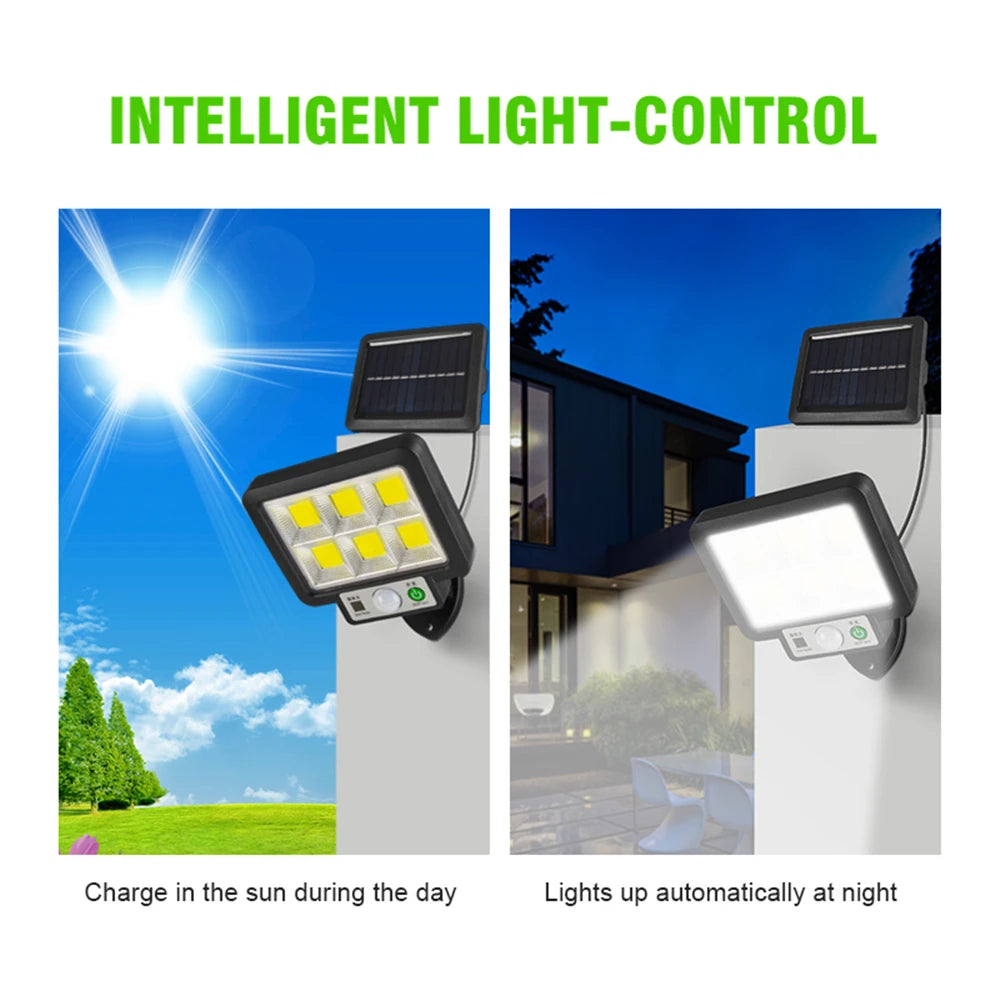 LED Solar Split Wall Lamp Motion Sensor Sunlight Light 3 Mode Outdoor Waterproof Emergency Street Garden Security Decor Lamp