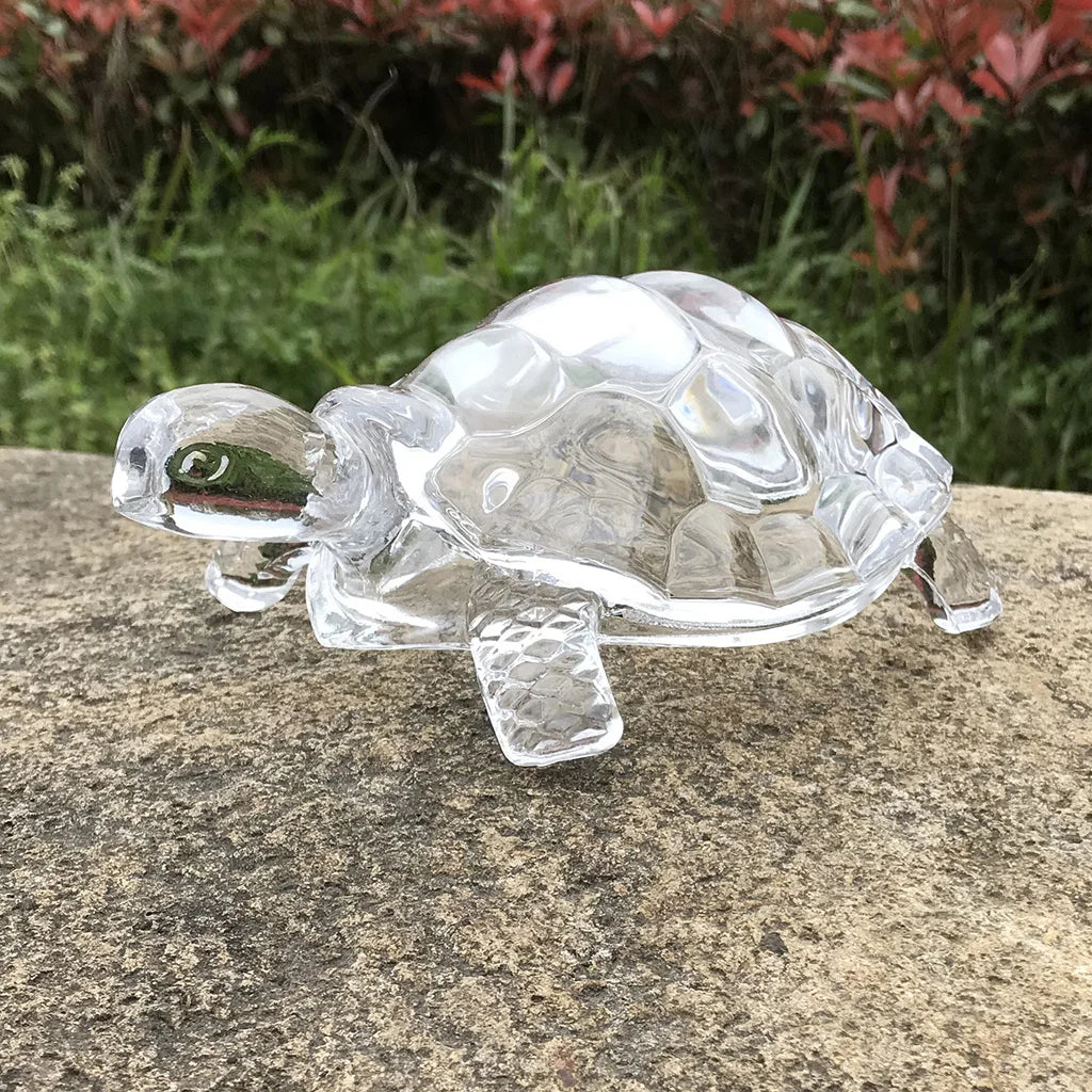 Miniature Tortoise Statue Chinese Lucky Feng Shui Ornament for Home Office Desk Decoration Crystal Turtle Figurine Home Decor