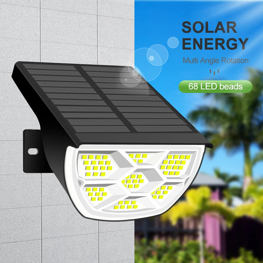 72/68 LED Solar Landscape Spotlights Lights Outdoor 2-in-1 Garden Outdoor Solar Powered Wall Light 3 Mode Front Door Backyard