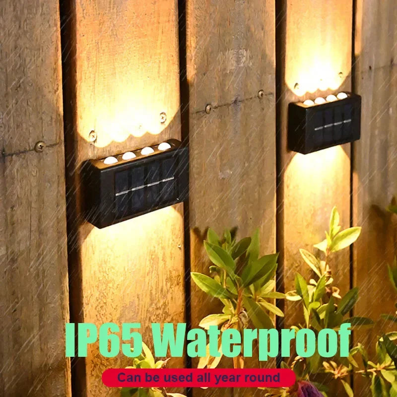 Solar Wall Lamp Outdoor Waterproof Solar Powered Light UP and Down Illuminate Home Garden Yard Decoration Outside Sunlights