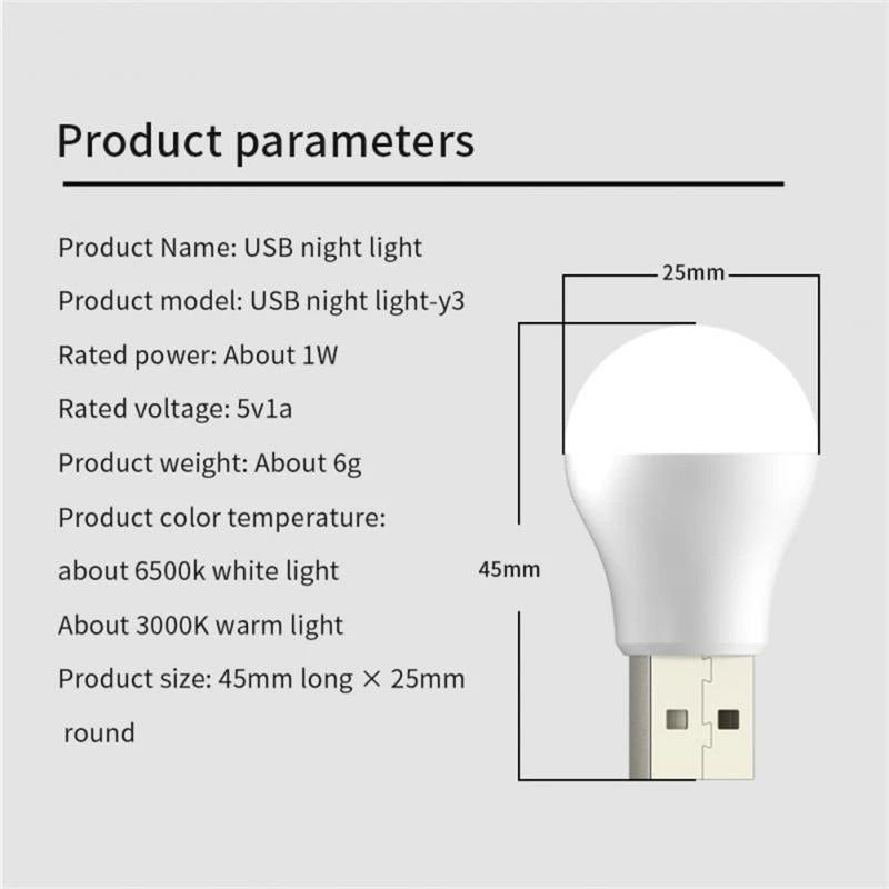 8pcs USB Night Light Mini Reading Lamp 5V LED Reading Lamp Book Light Portable Computer Mobile Power Charging LED Book Lamps