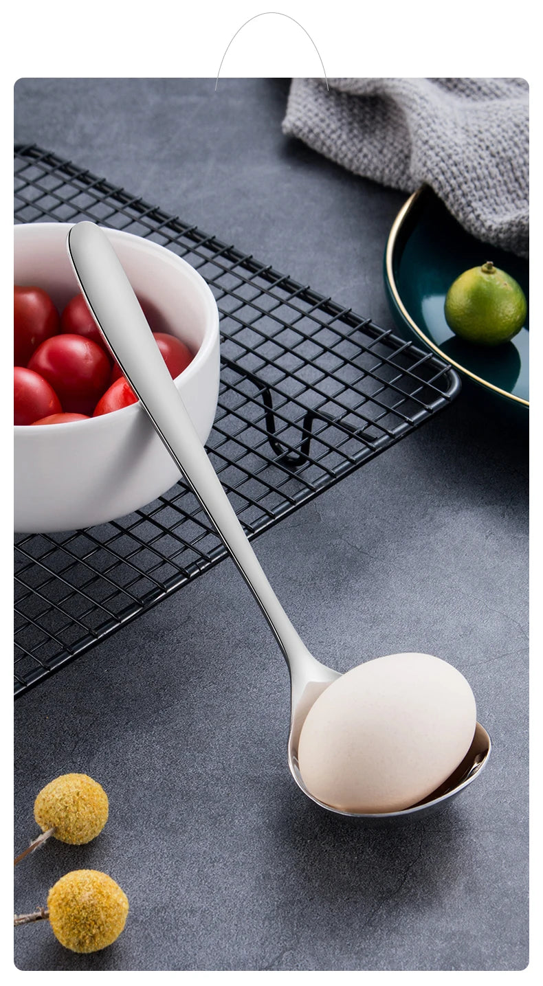 5pcs/1pc 304 Stainless Steel Spoon Soup Spoon Rice Spoon LongHandle Tableware Set Kitchen Utensils