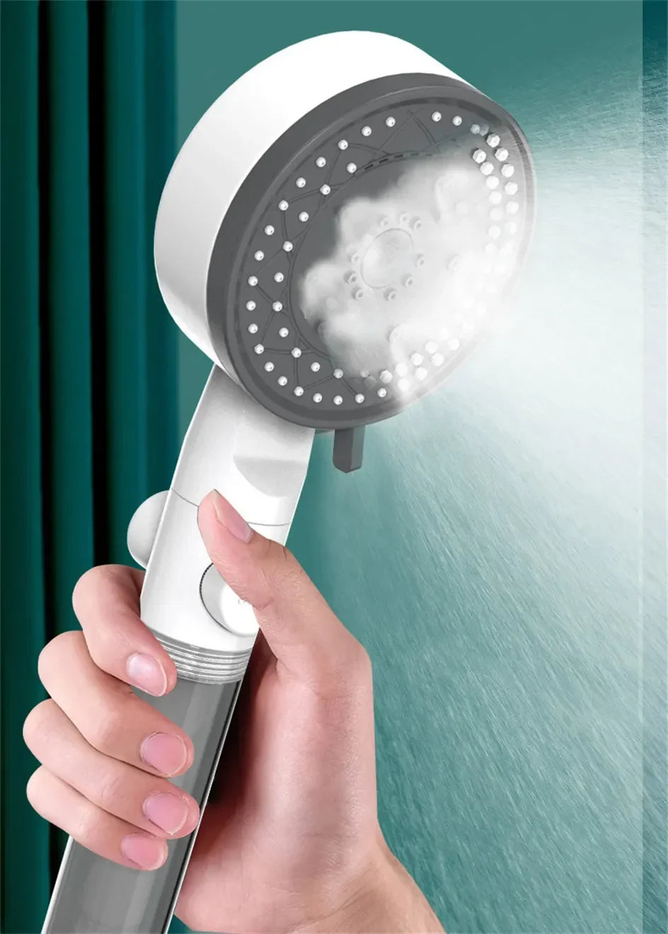 10 Mode Showerheads High Pressure Filter Showerheads One Touch Stop Bathroom Handheld Water Saving Sprayer Bathroom Accessories