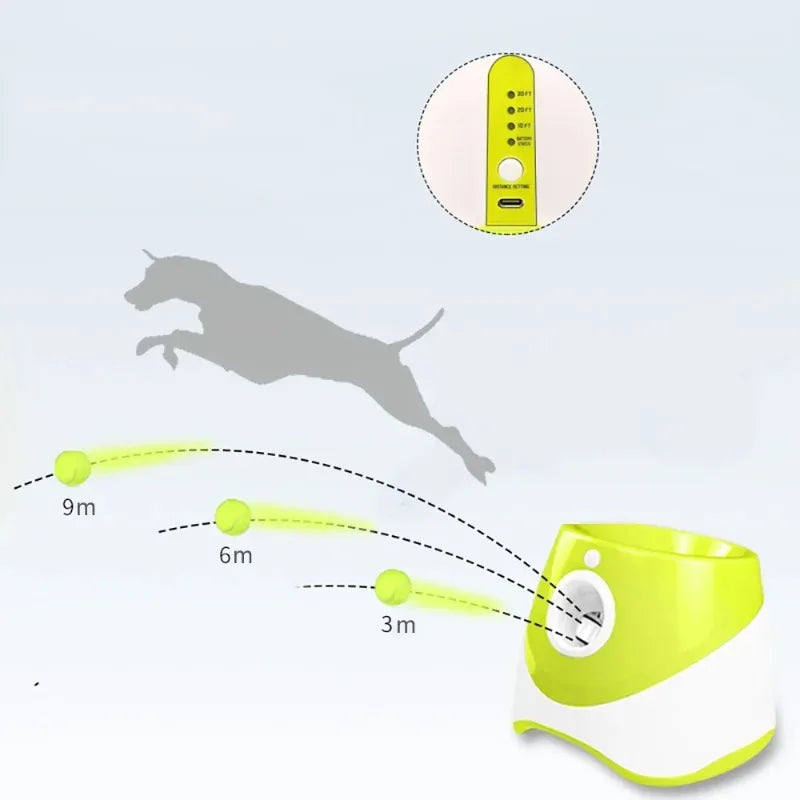 Dog Toys Automatic Ball Launcher Throwing Machine Catapult Pet Toys Tennis Launcher Outdoor Interactive Training Accessories