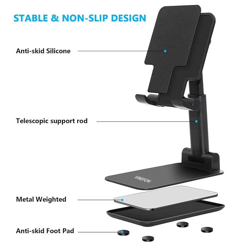 Foldable Mobile Phone Holder Stand Tablet Desk Mount Table Flexible Adjustable Desktop Live Lazy Bracket Support For All Phones